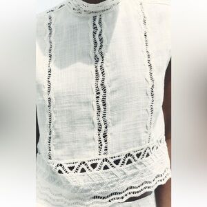 Zara- Crochet Linen Top with buttons